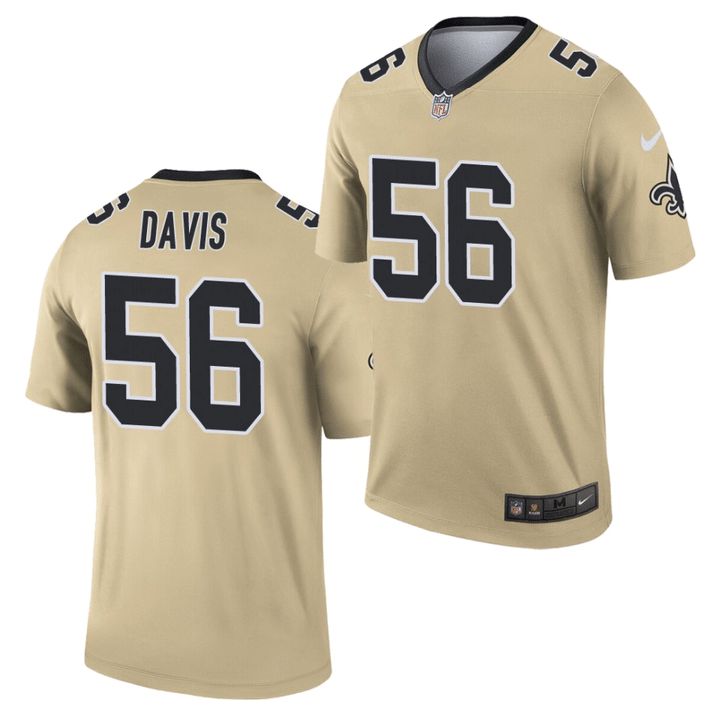 Men New Orleans Saints #56 Demario Davis Nike Gold Inverted Legend NFL Jersey